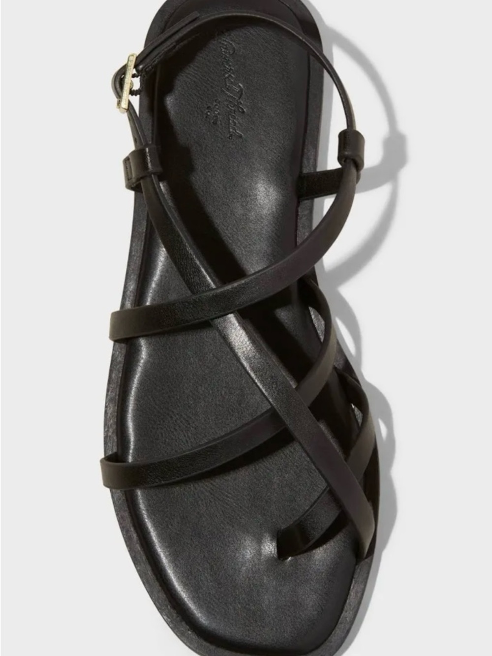 Universal Thread Black Strappy Flat Sandals